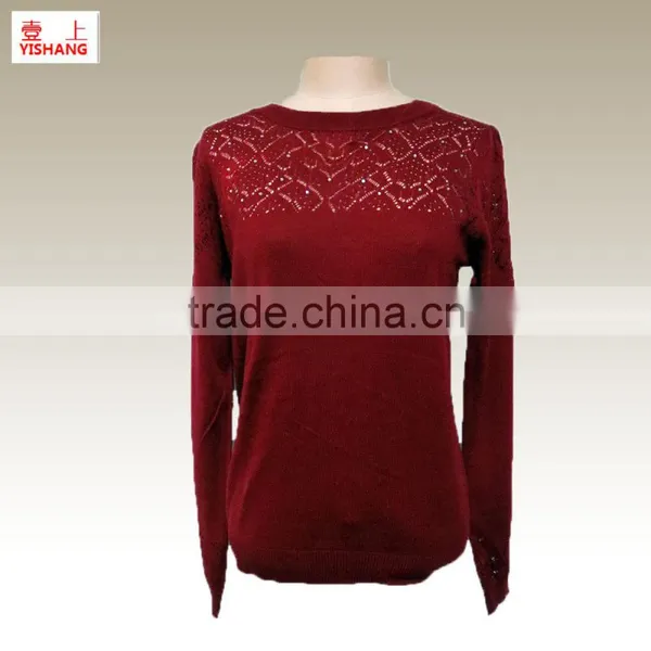 New Fashion Ladies Winter Knitted Sweater, Fashion Ladies Pullover Sweater 82%Acrylic 10Wool 8%Alpaca