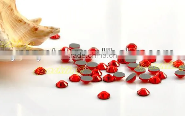 Flat Back Glass Hot Fix Stone Loose Crystal Components With a Flat Reverse Side Siam Colour photo-3