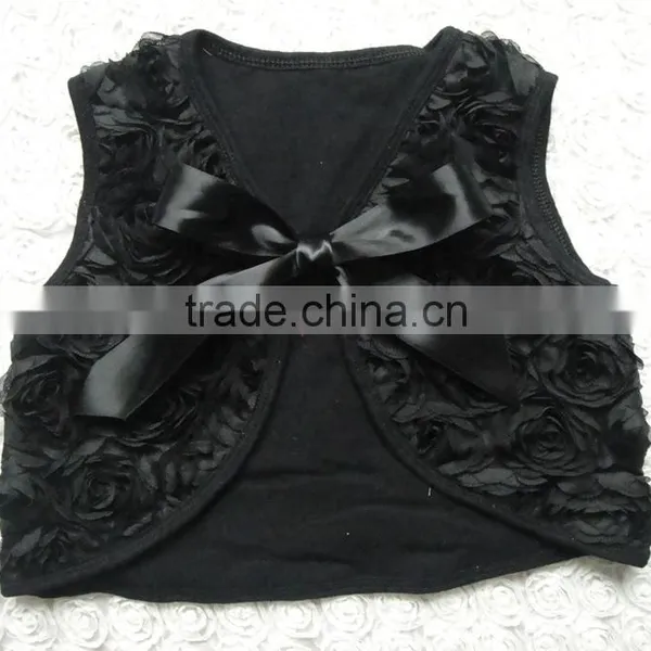 Colored Flower Ribbon Straps Spring Baby Girls Waistcoat photo-4