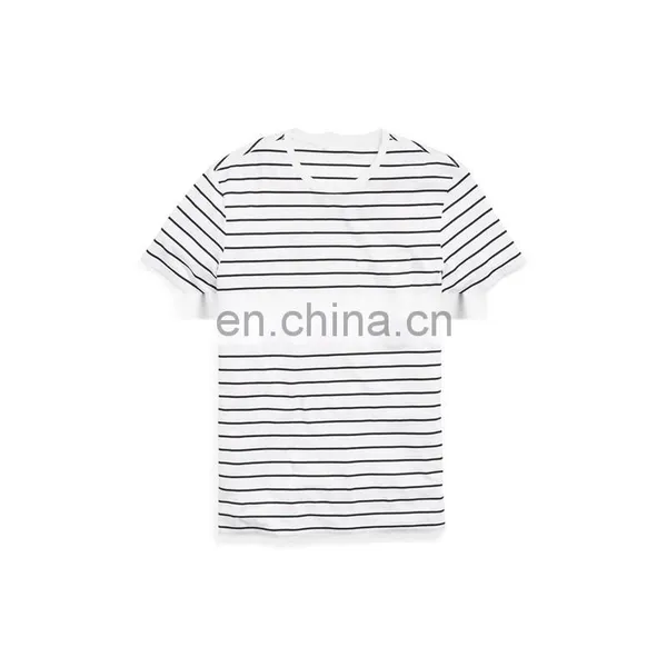 New 100% Cotton Wholesale Custom Striped t Shirt Mens photo-4