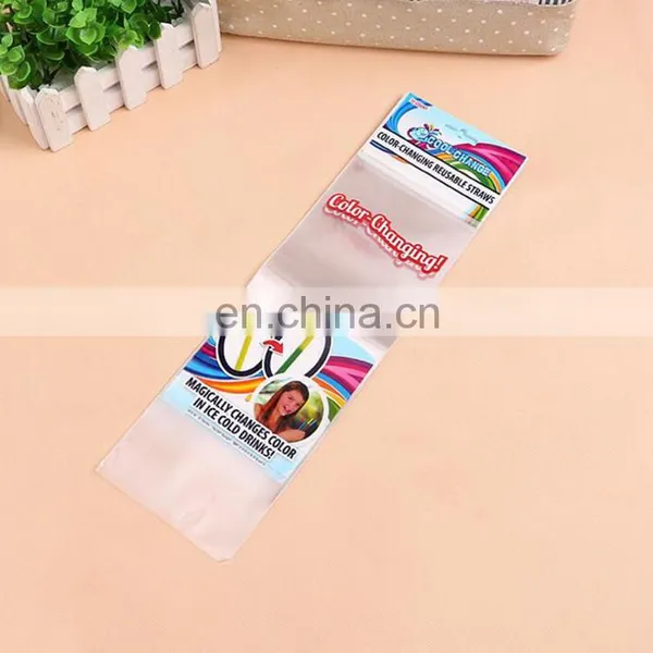 Customized Logo Printed Clear OPP Plastic Packing Bags Self Adhesive Drinking Straw Bag With Custom Printing photo-5