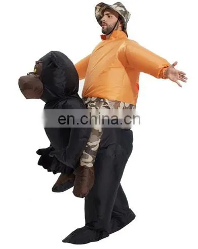 Inflatable Gorilla Costume Ride On Funny Halloween Dress for Adults photo-3