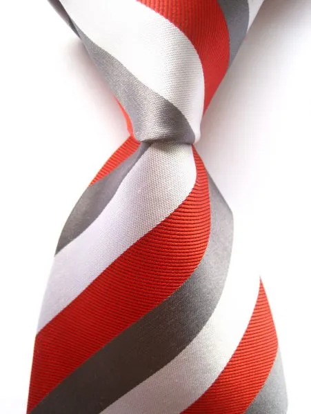 Digital Printing White Polyester Woven Necktie High Stitches Solid Colors