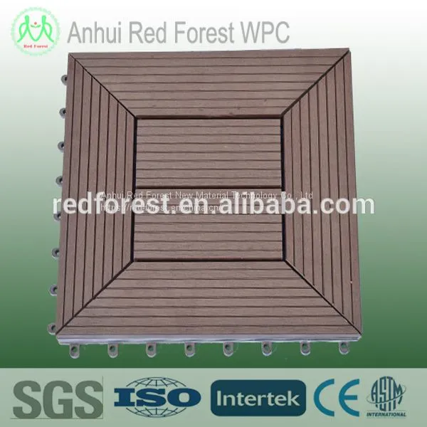 Bamboo Plastic Outdoor and Indoor Wpc Tiles Decking Flooring photo-2