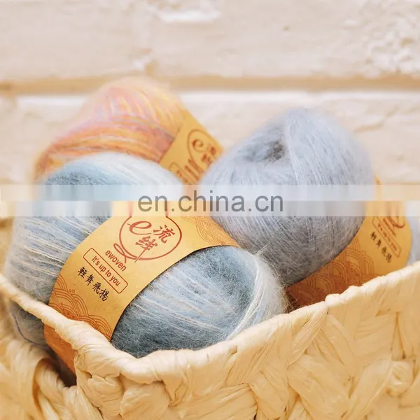 Fluffy Mohair and Acrylic and Wool Blended Fancy Yarn for Knitting photo-5