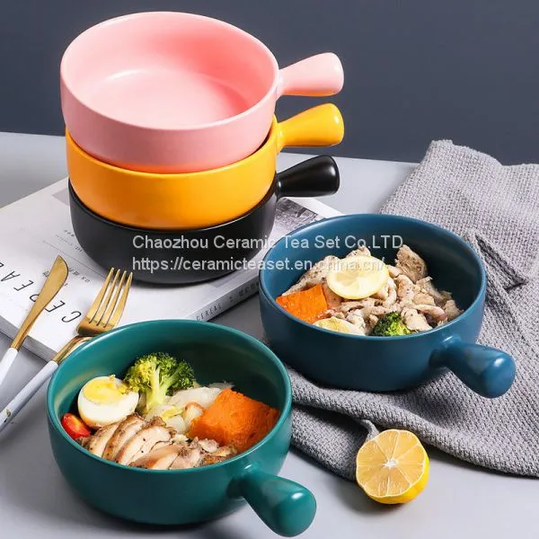 Ceramic Creative Handle Baked Breakfast Tray photo-2