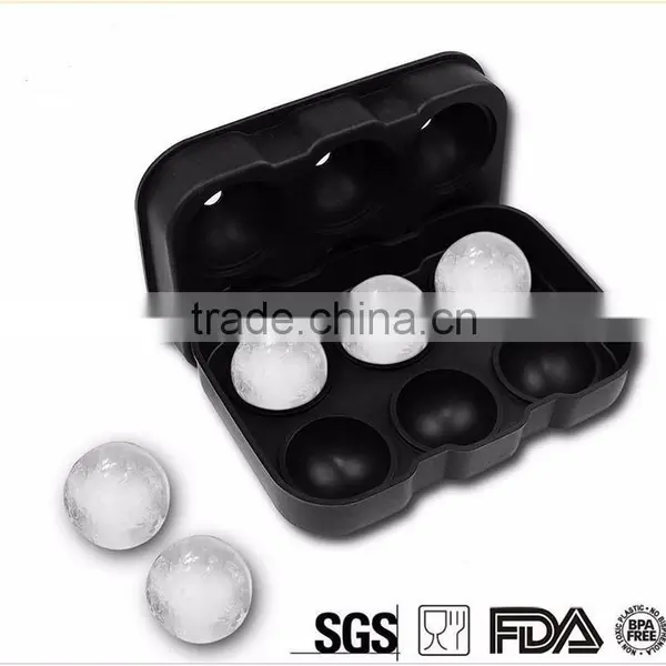 2017 Quality 6 Cavity Ball Shape Silicone Ice Cube Tray / Silicone Ball SNew Highhape Ice Cube Tray Mold/Silicon Ice Ball Mould photo-4