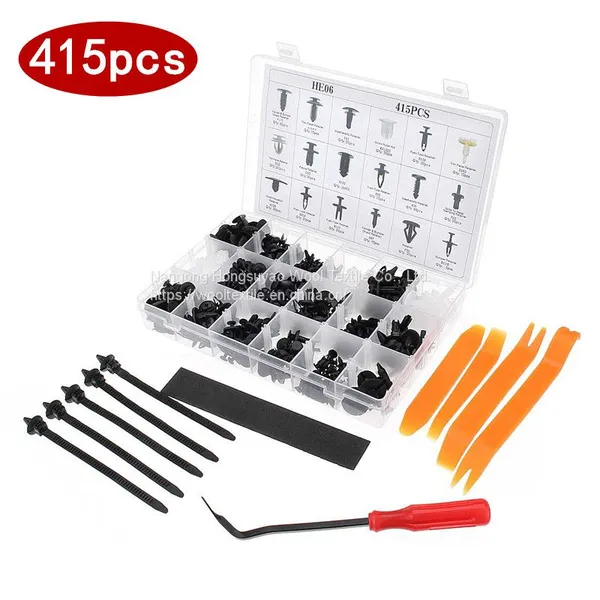 HE06 415Pcs Automotive Plastic Rivet Fastener, Drive Button Rivets photo-5