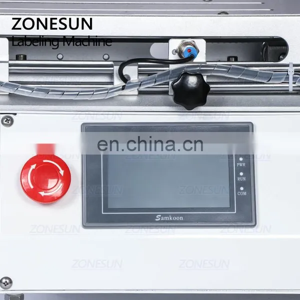 ZONESUN ZS-TB803 Semi Automatic Desktop Plastic Cans Rubik's Cube Shampoo Water Milk Juice Flat Bottle Labeling Machine photo-2