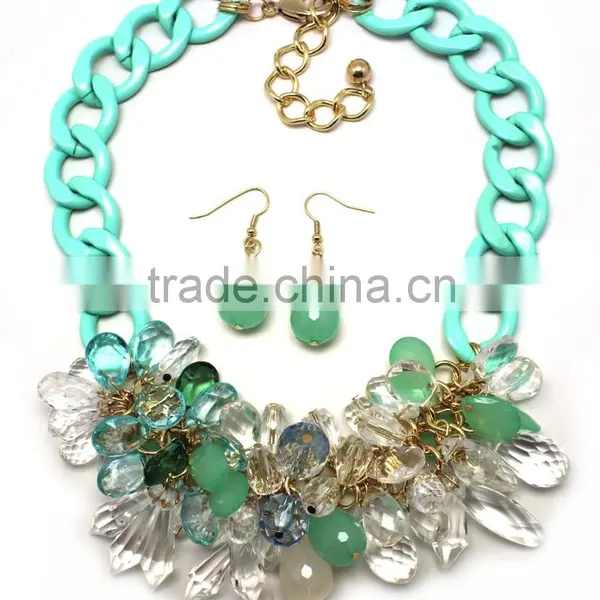 2015 Fashion Wholesale High Quality African Acylic Beads Jewelry Set China photo-2