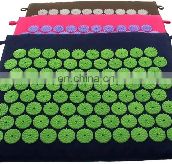 Shakti Yoga Mat for Back Massage Round White Button Fixed Without Glue Acupressure Mat photo-4