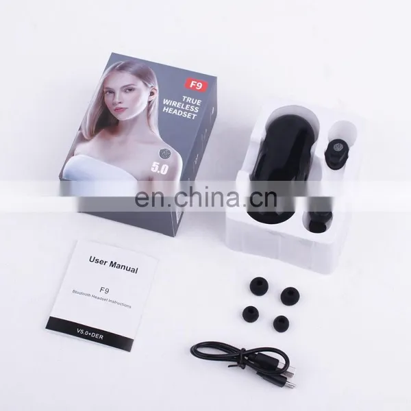 Wireless BT Earphone F9 LED Display Touch Switch Earbuds TWS With Power Bank Charging Box Noise Cancelling F9 TWS Headphones photo-4