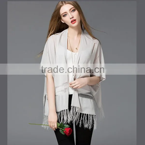 2016 New Design Summer Hollow Loose Knit Short-sleeved V-neck Bat Cardigan Thin Coat for Girls photo-3