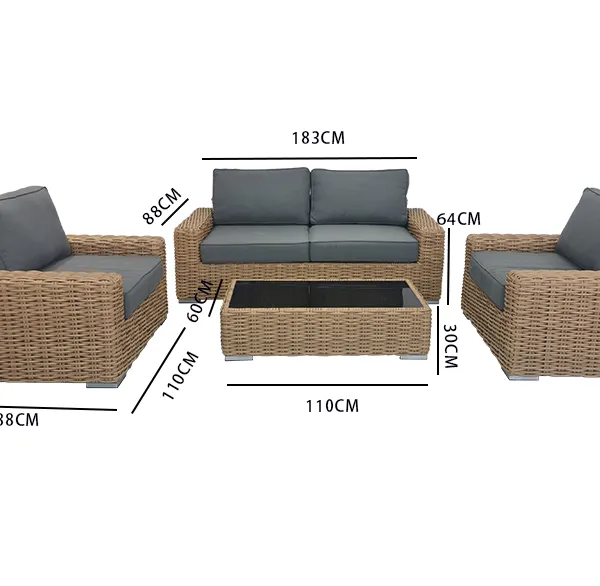 Aluminium Sofa Outdoor Luxury Sofa Garden Outdoor Furniture 4pcs Patio Set