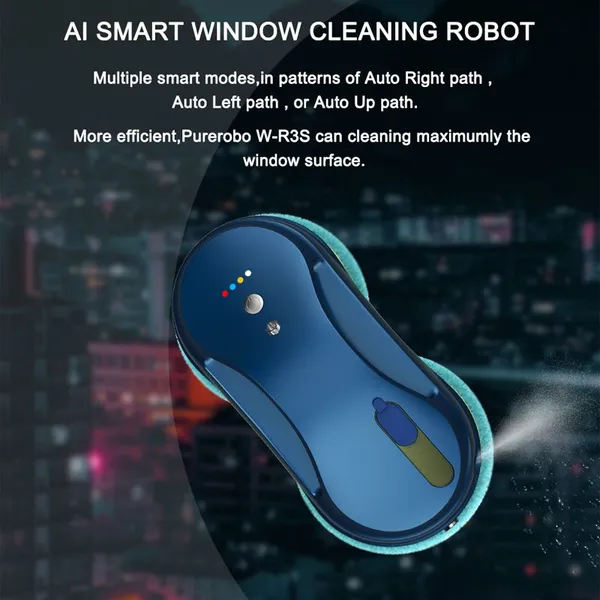 PUREROBO W-R3S Bluetooth TUYA APP Intelligent Window Cleaning Robot Automatic One-touch Control Handsfree Robot Cleaner