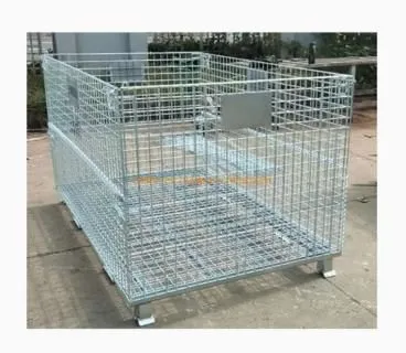 Folding and Rolling Storage Basket Locking Storage Cage Steel Mesh Cage