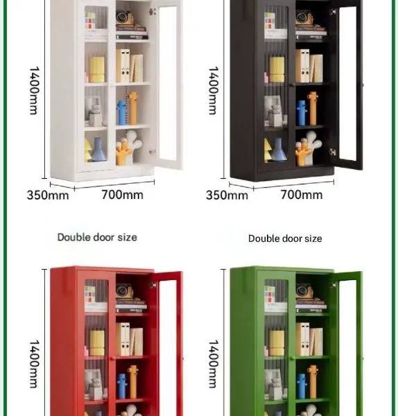 Large Capacity Office Bookshelf 2000mm High for Executive Suite | Vintage Black Adjustable Shelf Cabinet photo-2