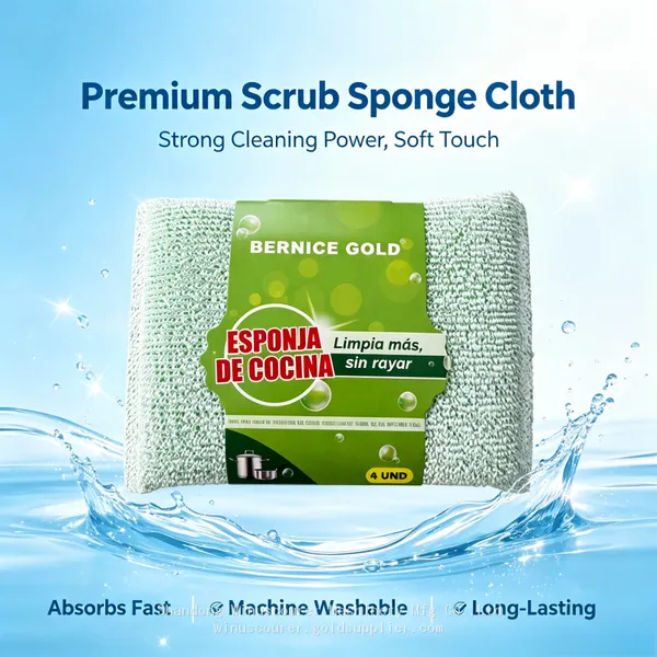 4 Pack Pastel Dual Sided Kitchen Sponges Non-Scratch Absorbent Dish Washing Scrub Pads for Pots Pans photo-4