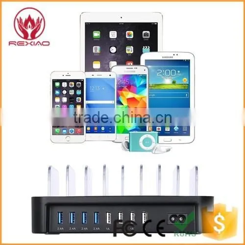 Black Desktop Phone Charging Dock Multi Usb Charger photo-3