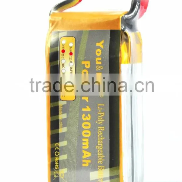 You&Me 3S 11.1V 1300mAh 25C Lithium Polymer Battery For RC Quadcopters RC Models photo-3