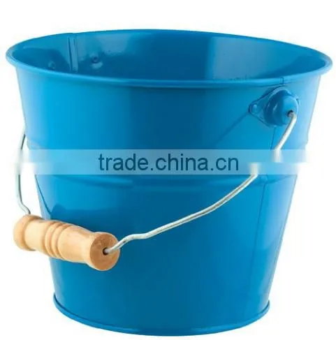 CCGB-G107 New Available Mini Metal Flower Bucket With Wooden Handle, Garden Bucket, Creative Bucket photo-3