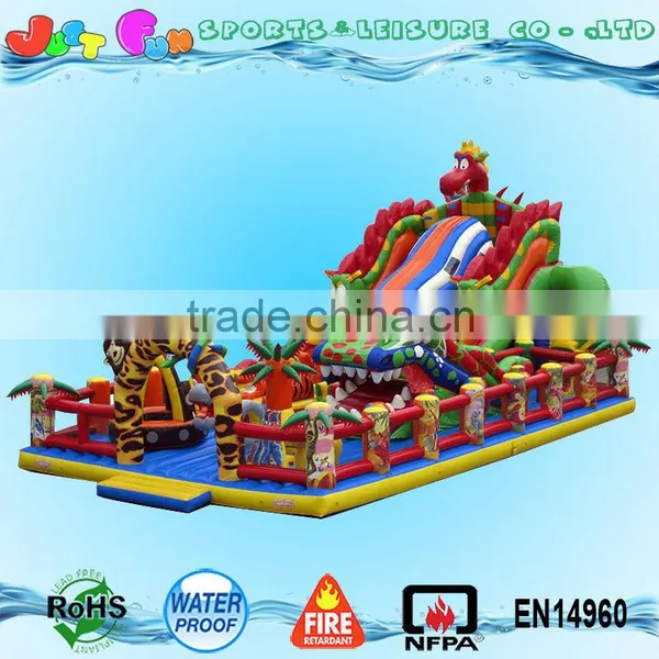 Dinosaur Inflatable Trampoline,dino Air Jumping Bouncer With Tunnel Slide and Amusement Games for Children photo-2