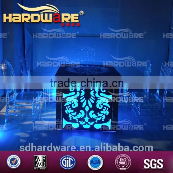 Dubai Wedding Table LED Square Stainless Steel Wedding Table photo-3