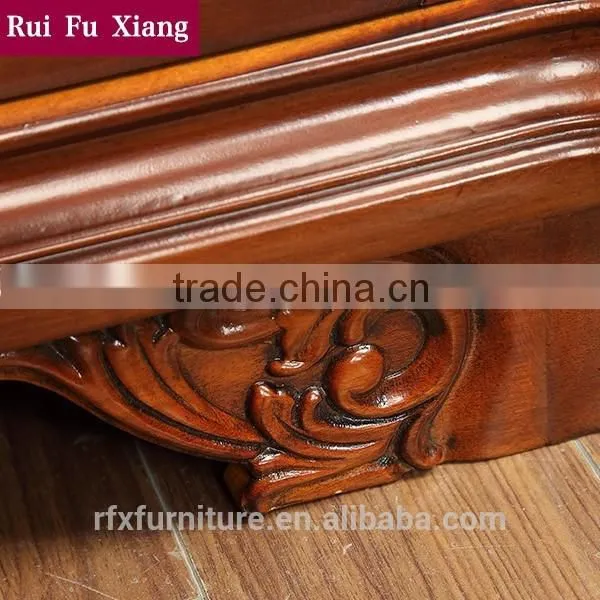 American Style Wooden Bookshelf Combination Sideboard With Glass Door and Handmade Carving AI-202 photo-5