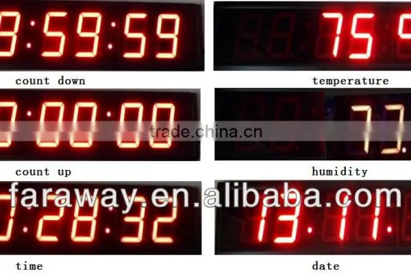 Led Digital Wall Clock,led Calendar Clock,led Digital Timer Clock, Countup Clock Countdown Clock