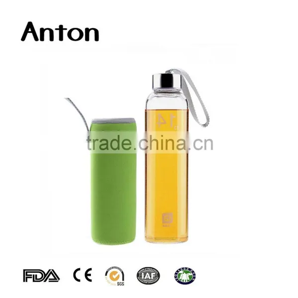 19oz 2016 New Design Wholesale Promotion Custom Logo Glass Bottle Clear Glass Bottle Beverage Bottle With Metal Cap photo-2