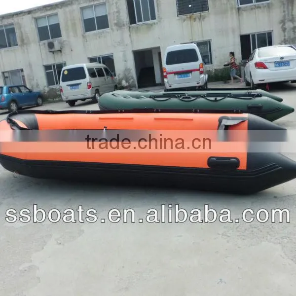Sunshine 12'8"inflatable Boat Tender Yacht Dinghy Fishing Camping Hunting Pontoon Boat photo-3