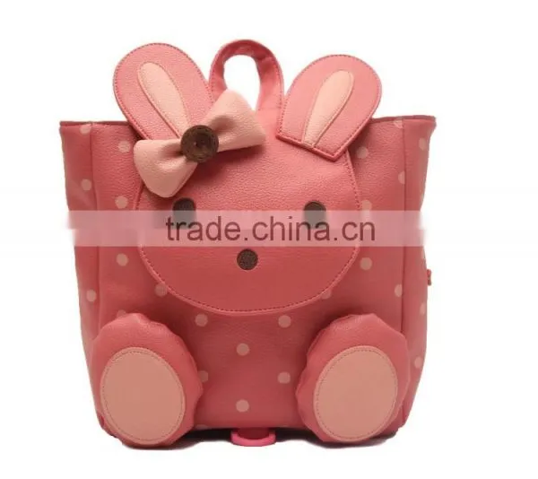 Korea Brand PU Material Little Rabbit Pattern Anti-lost Children Backpack Bag photo-3