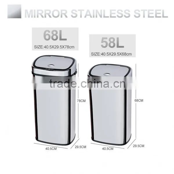8 10 13 Gallon Infrared Touchless Dustbin Stainless Steel Waste Bin Automatic Garbage Can SD-007 photo-2