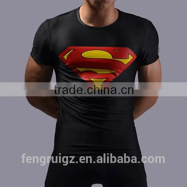 China Manufacture Superhero T-shirt Avengers Marvel Super Heroes Superman Mens 3d Printed Compression T-shirts photo-5