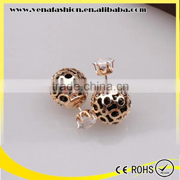 Double Faced Handmade Crystal Earring, Crystal Ball Earrings Quality Choice photo-2