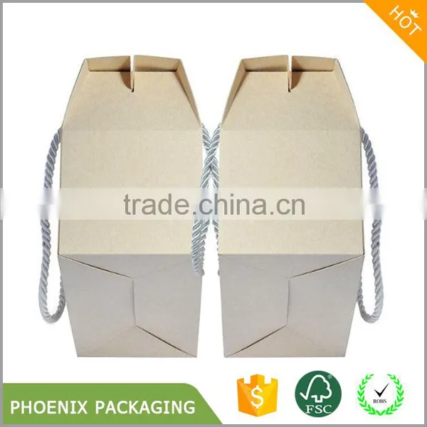Custom Brown Kraft Paper Handbag Gift Box photo-5