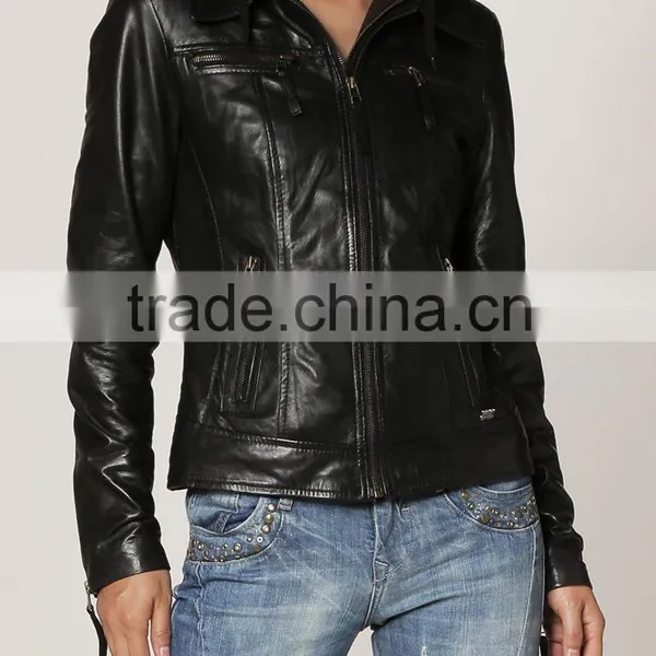 Brands Original Young Lady Red Leather Jacket photo-3