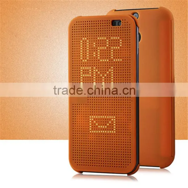 Smart Flip Dot View Cover Case For HTC One M8 Auto Sleep Wake Function Phone Case With Stylish Matrix Design photo-3