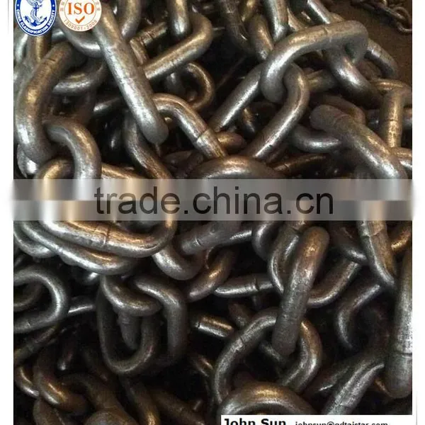 CCS Certificate Black Painted Studless Link Anchor Chain With Good Quality photo-5