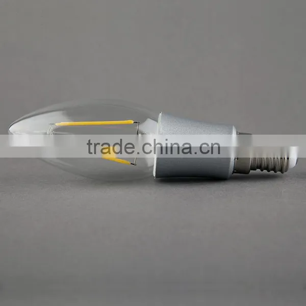 Haining Vintage Led Filament Bulb C35 With Plastic Silver Plated 2W E14 110V photo-6