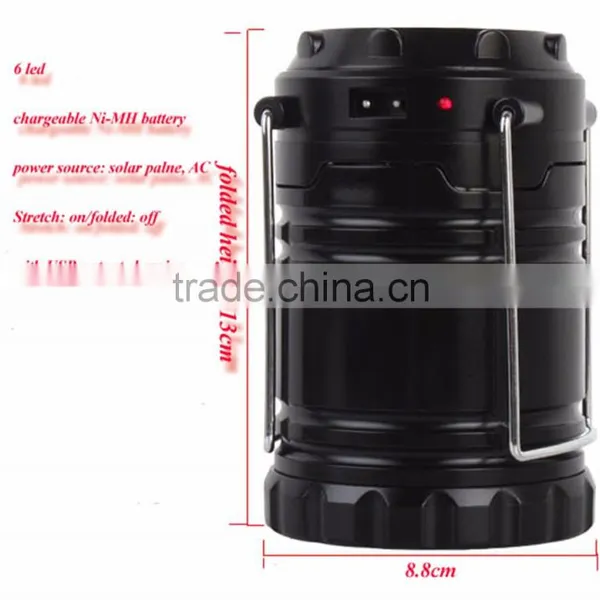 2 Colors Portable Tensile Rechargeable Solar Camping Lantern photo-5