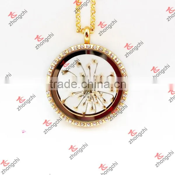 Floating Story Flower Glass Lockets Necklace for Love Gifts (LFL50907) photo-2