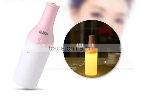 Cute Bottle Shape Mini Portable Air Humidifier Ultrasonic Humidifier With LED Night Lamp photo-3