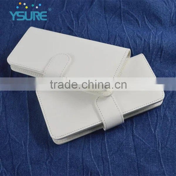 2016 Hot Sales Snow White PU Leather Case for Universal Mobile Phones With Sucker and Sliding up and Down photo-3