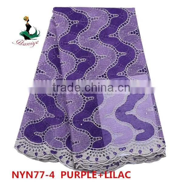 Haniye 2016 Wholesale Embroidered Tulle Lace Fabric for Wedding African French Net Lace Fabric/NYN77 photo-3
