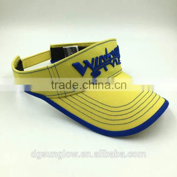 Custom Design 100% Cotton Sun Hats Sports Visor With 3D Embroidery photo-3