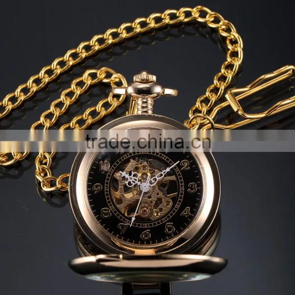 Elegant Hollow Hand Winding Mechanical Analog Men Pocket Watch photo-4