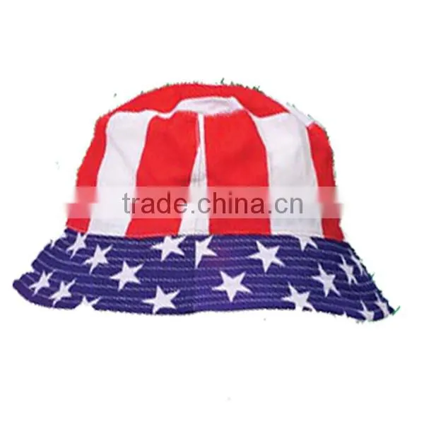 100% Cotton Custom American Flag Bucket Hat photo-4