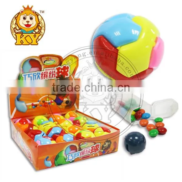 Colorful Self Assembled Intelligence Ball With Chocolate Bean Candy Toys
