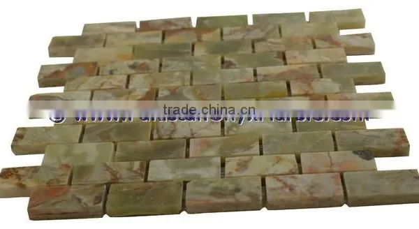 HOT SALE CHEAP PRICE DARK GREEN ONYX MOSAIC TILES COLLECTION photo-5